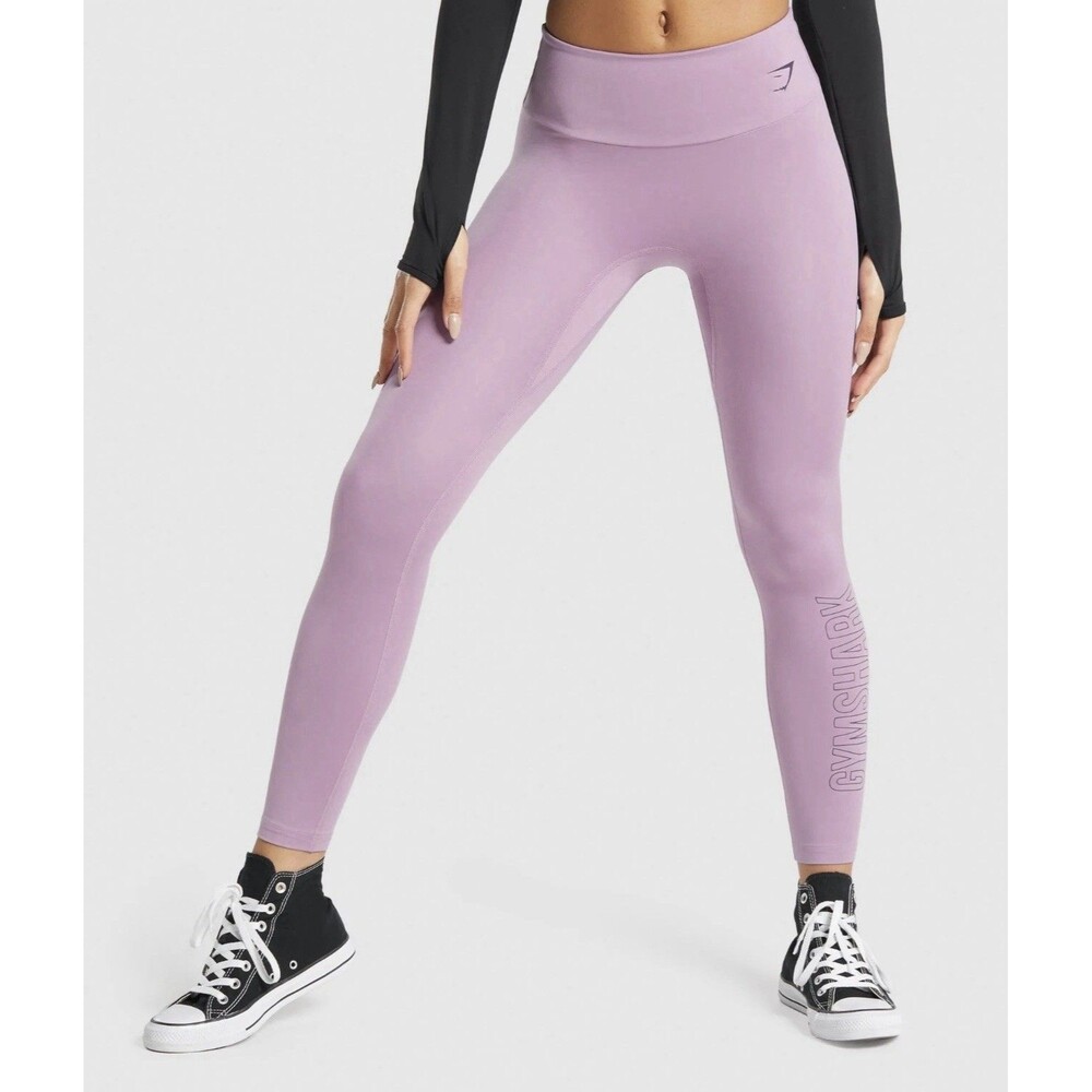 Gymshark Purple Training Spell Out Graphic Yoga Gym Athletic Leggings Size XXS